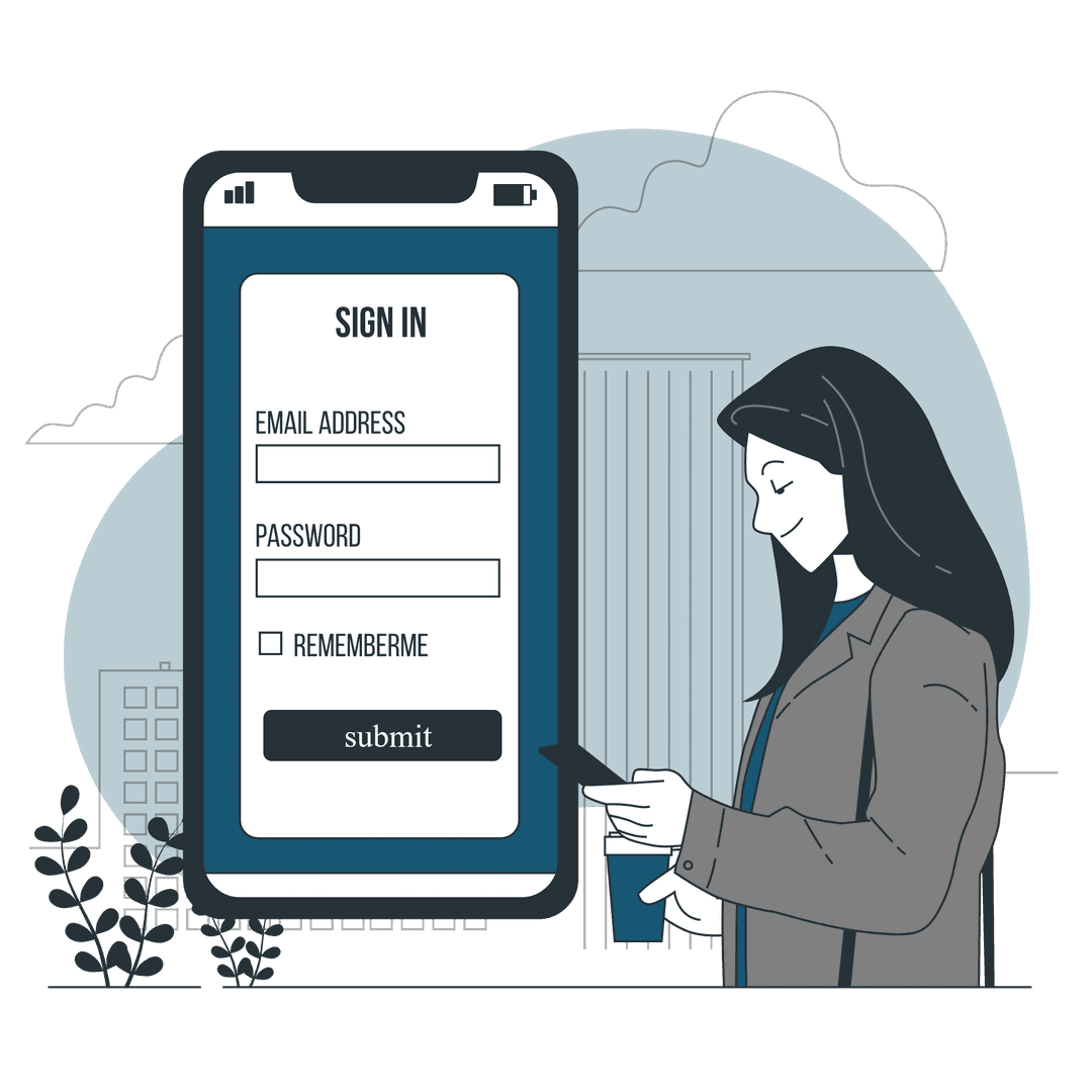 Sign in illustration